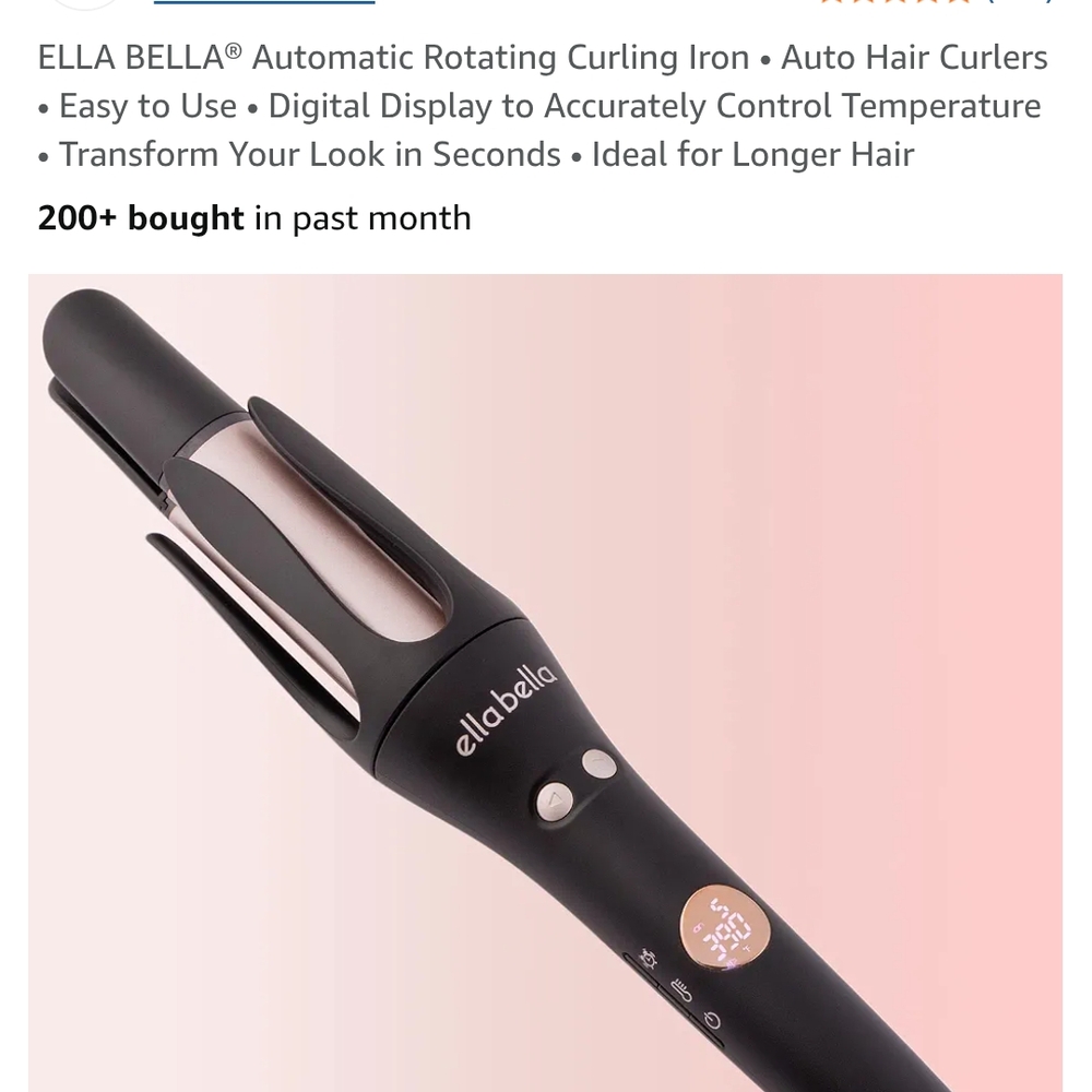 Black Automatic Rotating Curling Tool by